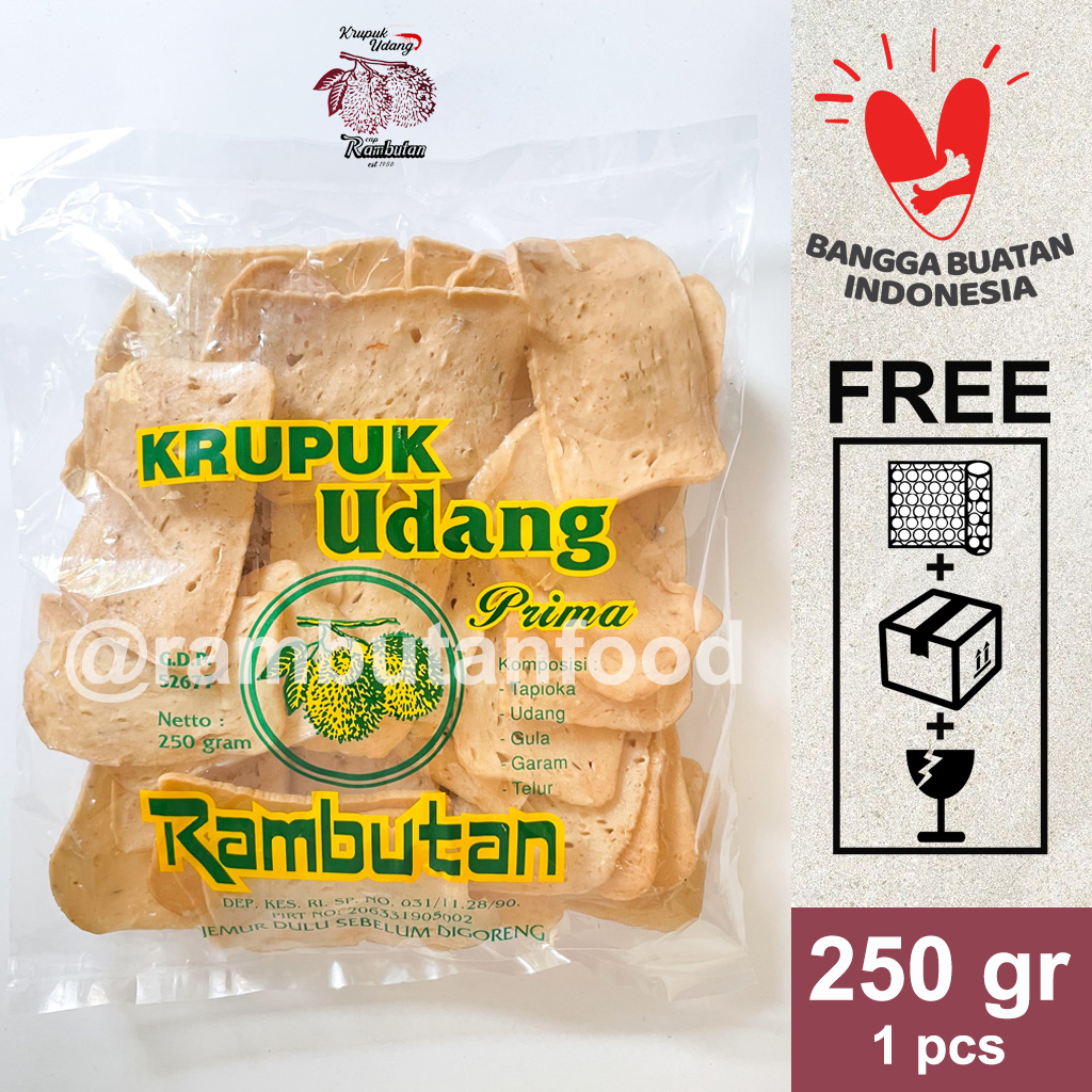 Jual KERUPUK UDANG CAP RAMBUTAN HIJAU 250G Shopee Indonesia