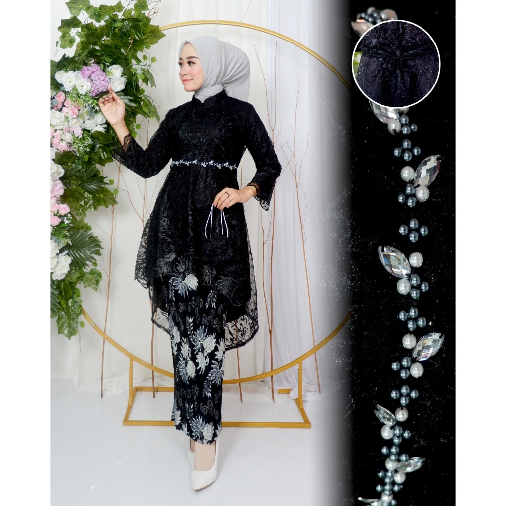 Jual Setelan Kebaya Modern Lesti Kejora Tunik Tile Dan Rok Plisket