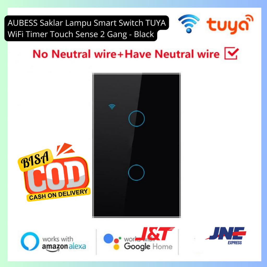 Jual Aubess Saklar Lampu Smart Switch Tuya Wifi Timer Touch Sense