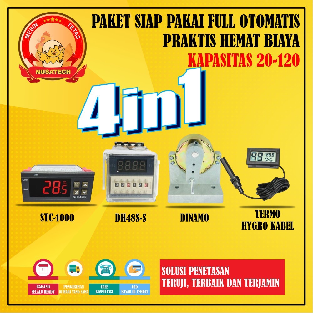 Jual Paket Full Otomatis Rak Geser Thermostat STC1000 Thermo Hygrometer