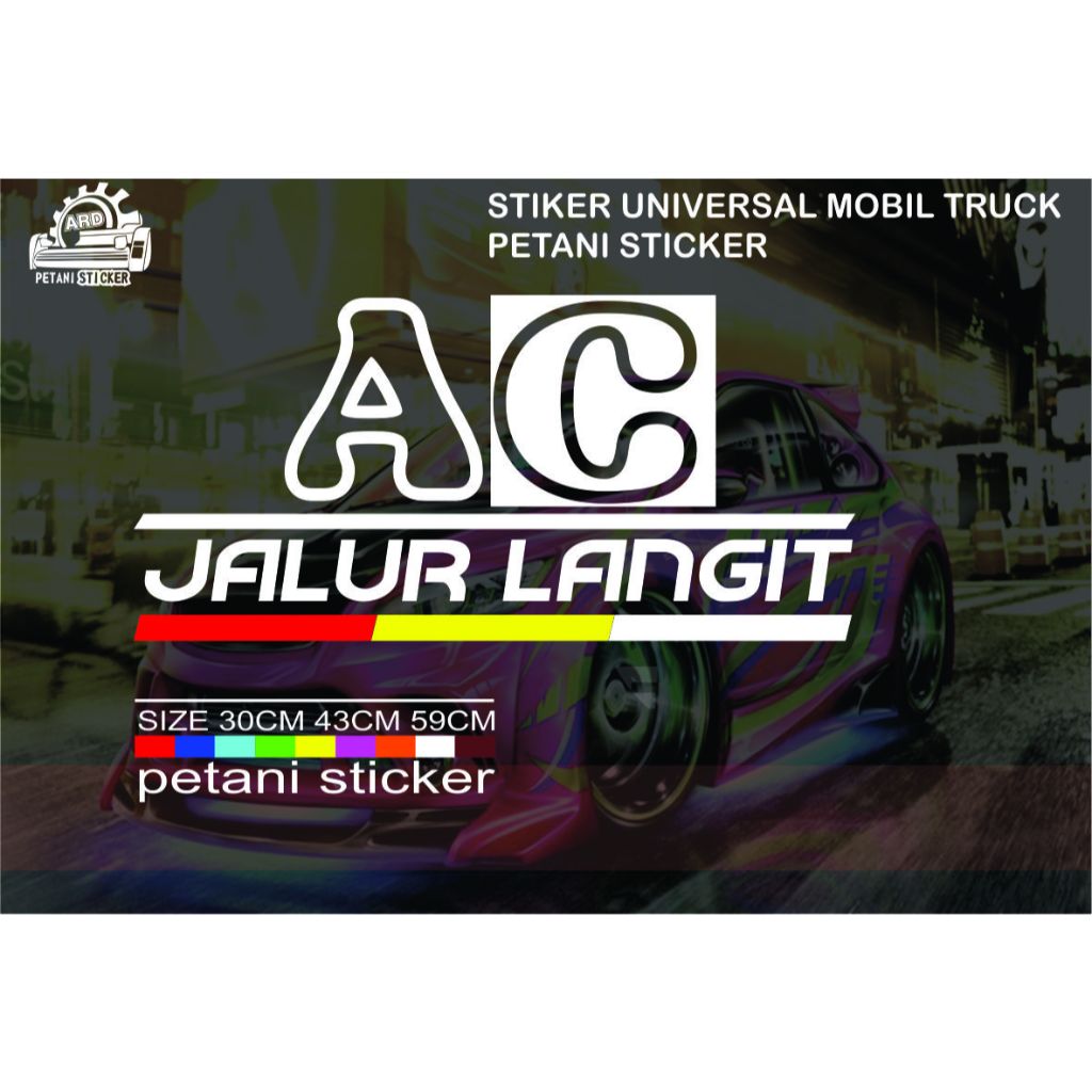 Jual Stiker Sticker Mobil Truck Kaca Body Universal Ac Jalur Langit