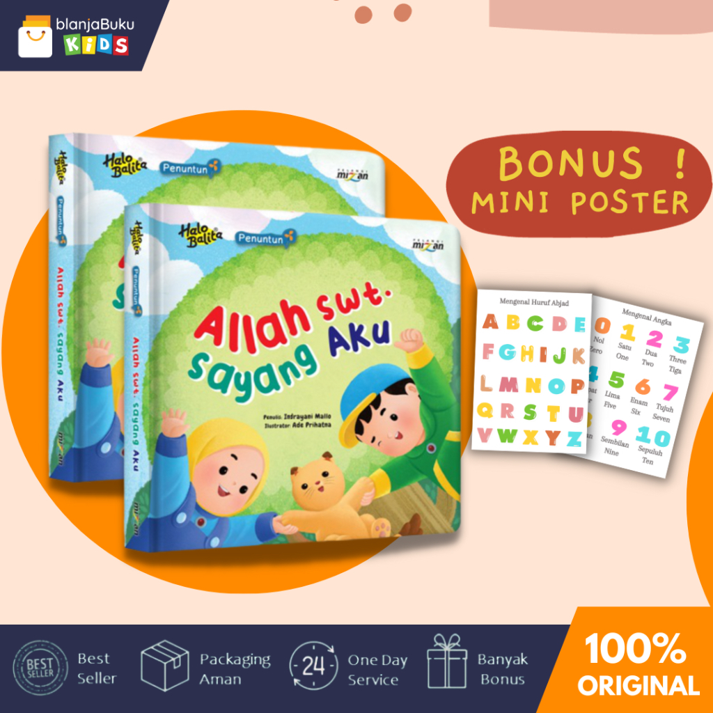 Jual Boardbook Mizan Halo Balita Seri Penuntun Allah SWT Sayang Aku