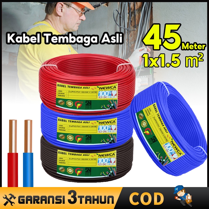 Jual Reaim Kabel Eterna NYM Kualitas Bagus 1x1 5 45M Kabel Tembaga