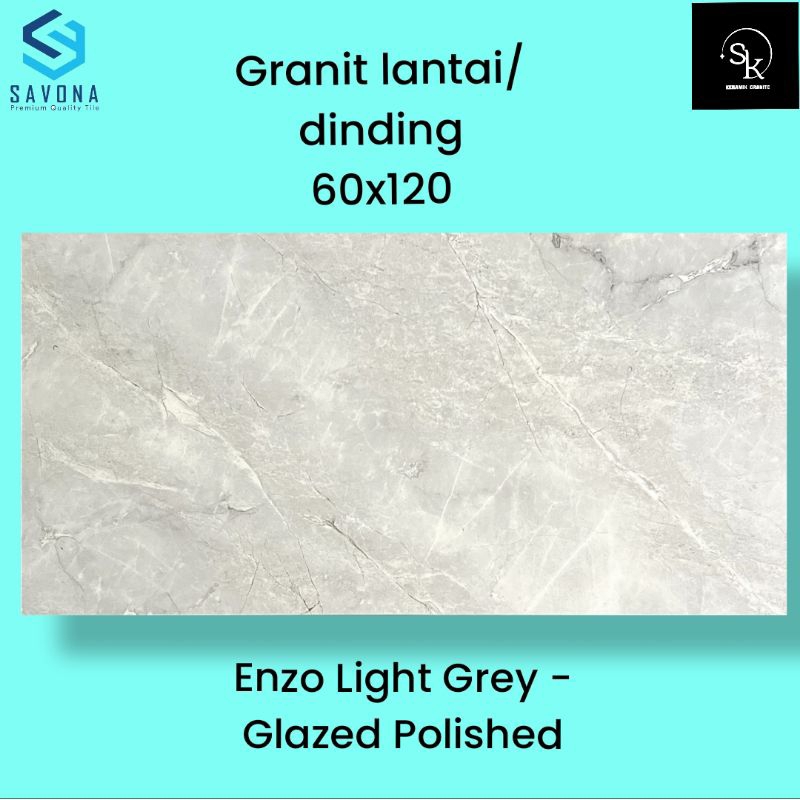 Jual Granit Lantai 60x120 Savona Gress Enzo Light Grey Shopee Indonesia