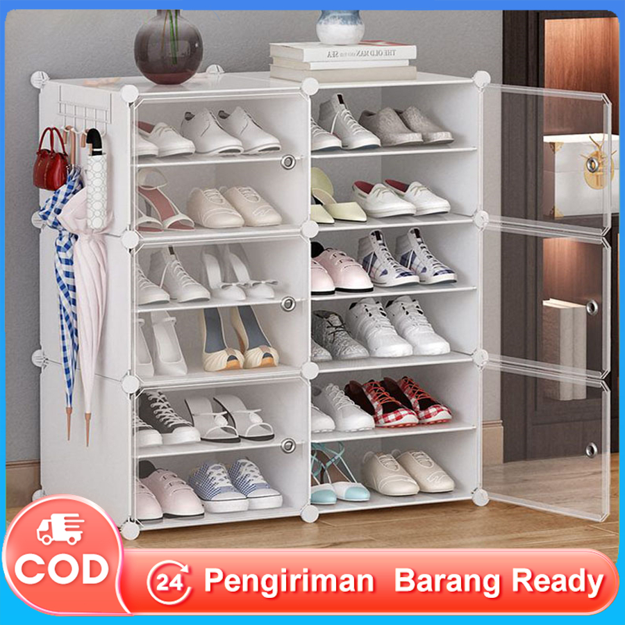 Jual Rak Sepatu Tertutup Anti Debu Lemari Sepatu Plastik Shoe Storage