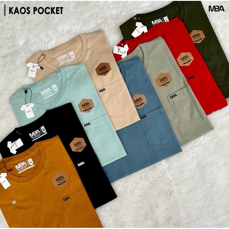 Jual Mba Kaos Saku Pocket Pria Basic Tshirt Lengan Pendek Unisex Cotton