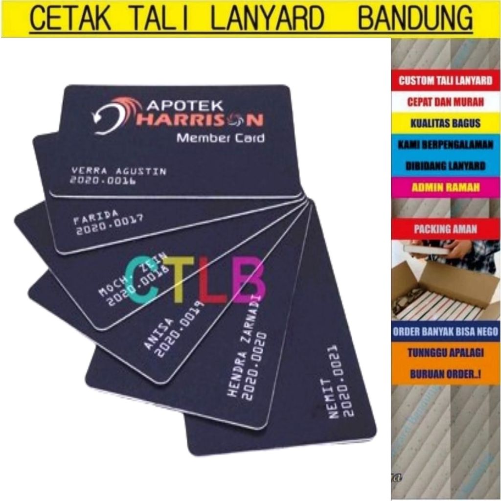 Jual CETAK KARTU ID CARD BAHAN PVC KARTU MEMBER KARTU ANGGOTA KARTU