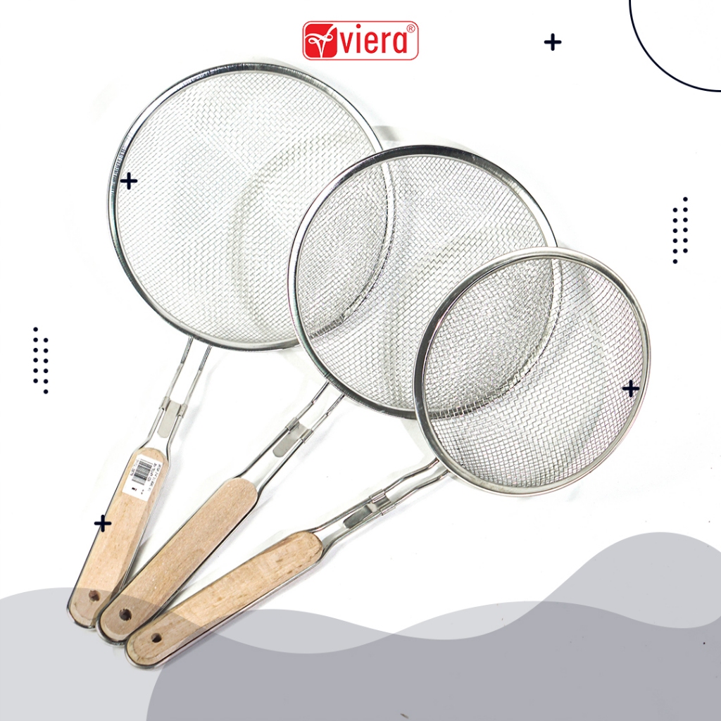 Jual Viera Saringan Gagang Kayu Stainless Steel Mie Gorengan