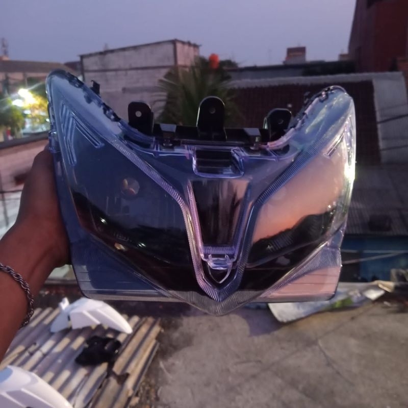 Jual Reflektor Lampu Depan Smoke Hitam Custome Honda Vario Techno