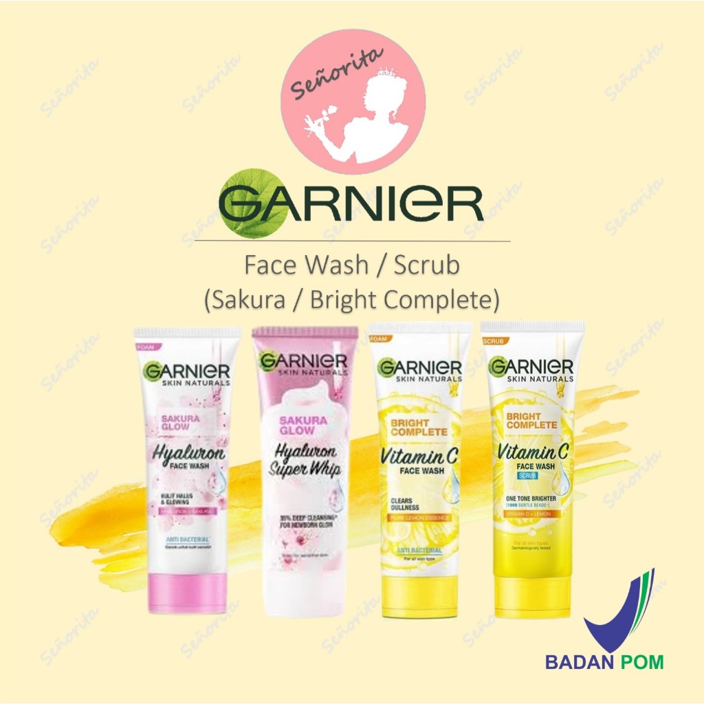 Jual GARNIER Bright Complete Vitamin C Face Wash Scrub Sakura Glow