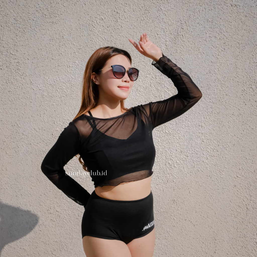 Jual Sundayclub Alena In Set Baju Renang Tangan Panjang Bikini Free