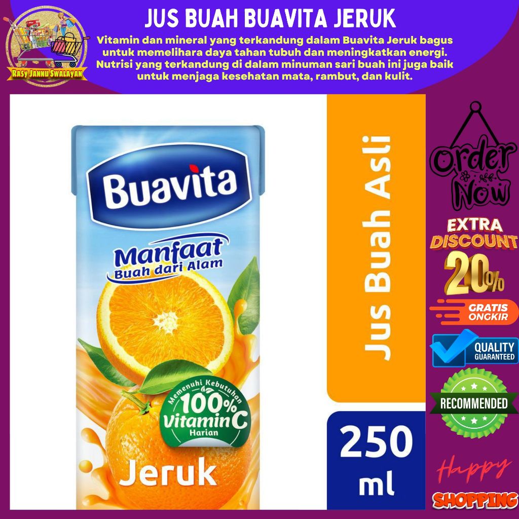 Jual Uavita Juice Jus Kemasan Rasa Buah Asli Jeruk 250ml Shopee Indonesia