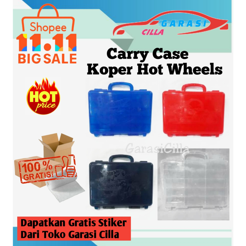 Jual Carry Case Hotwheels Box Tempat Penyimpanan Mobil Muat 15pcs Kotak Koper Hot Wheels