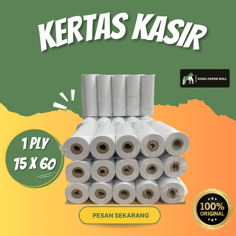 Jual KERTAS REGISTER KASIR THERMAL HVS 1 PLY 75x60 Shopee Indonesia