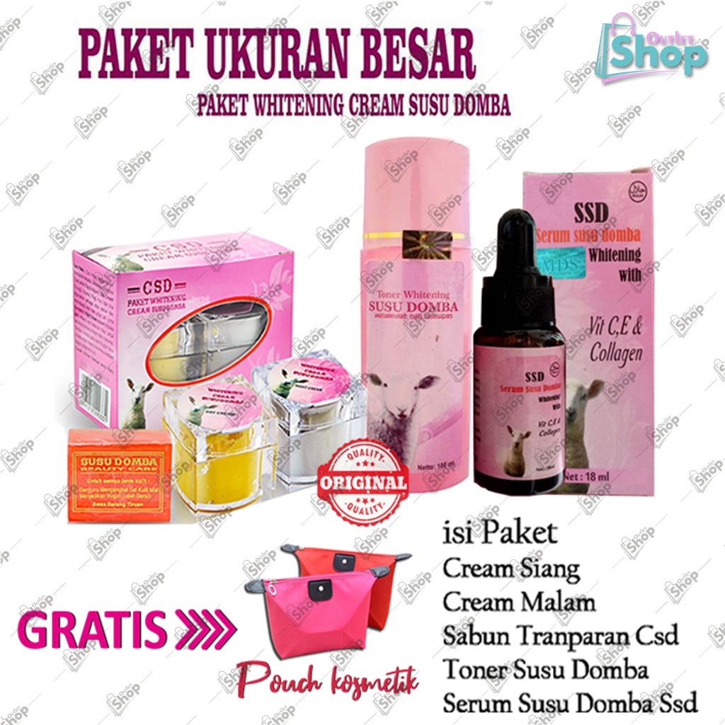 Jual Paket Lengkap Whitening Cream Susu Domba Ukuran Besar Gr