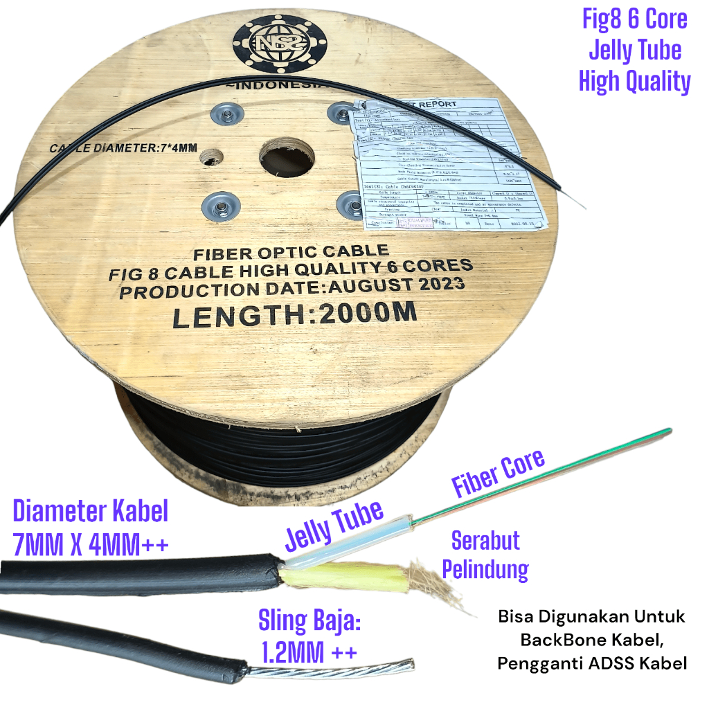 Jual Kabel Fo Core Fig Ns High Quality Km Jelly Tube Dropcore