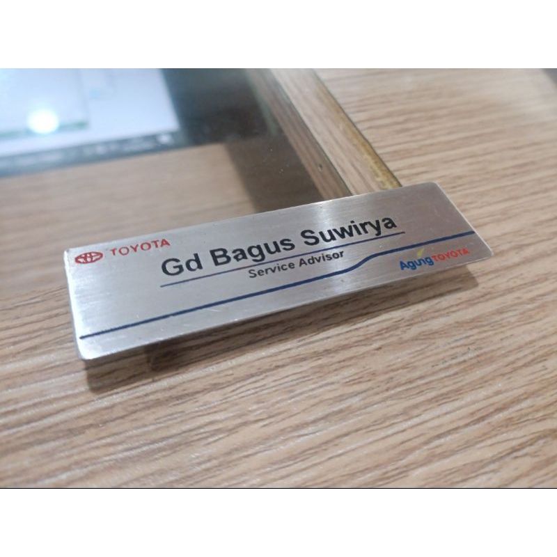 Jual Name Tag Gravir Magnet Bahan Stainless Kuningan Shopee Indonesia