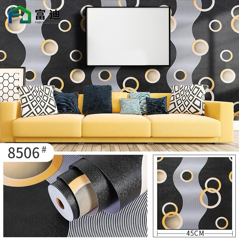 Jual Wallpaper Dinding Polkadot Gold Hitam 8m S D 9m X 45cm Shopee