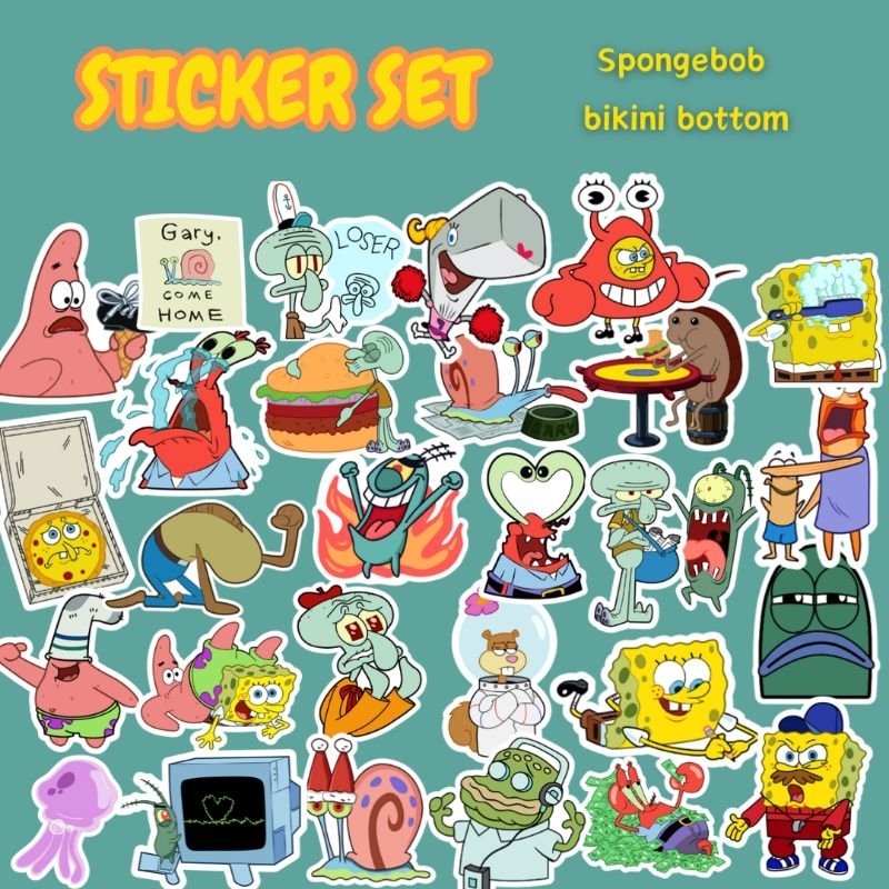 Jual 30PCS Sticker Spongebob And Friends Bikini Bottom Sticker Set Sticker Lucu Shopee
