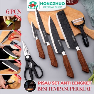 Jual Hongzhuo Pisau Dapur Set Isi Pcs Wooden Holder Kitchen Knife Set