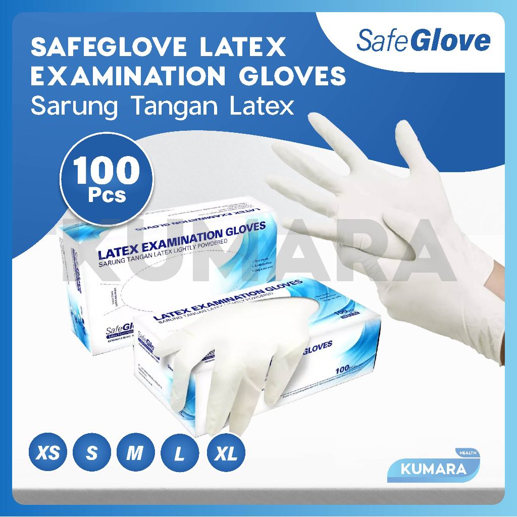 Jual Safeglove Sarung Tangan Latex Powdered Exam Glove Shopee Indonesia