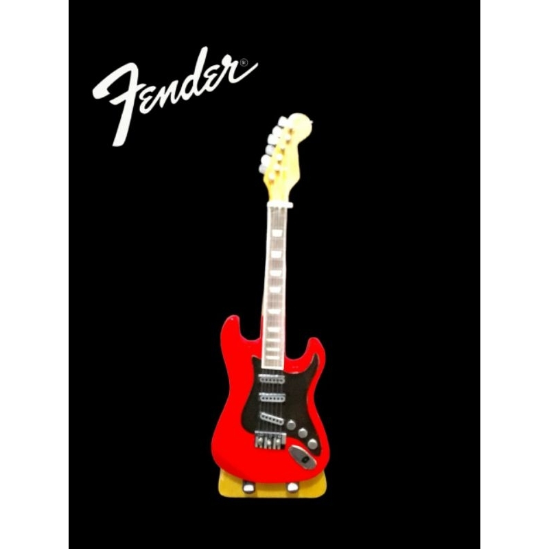 Jual Miniatur Gitar Fender Stratocaster Warna Merah Cm