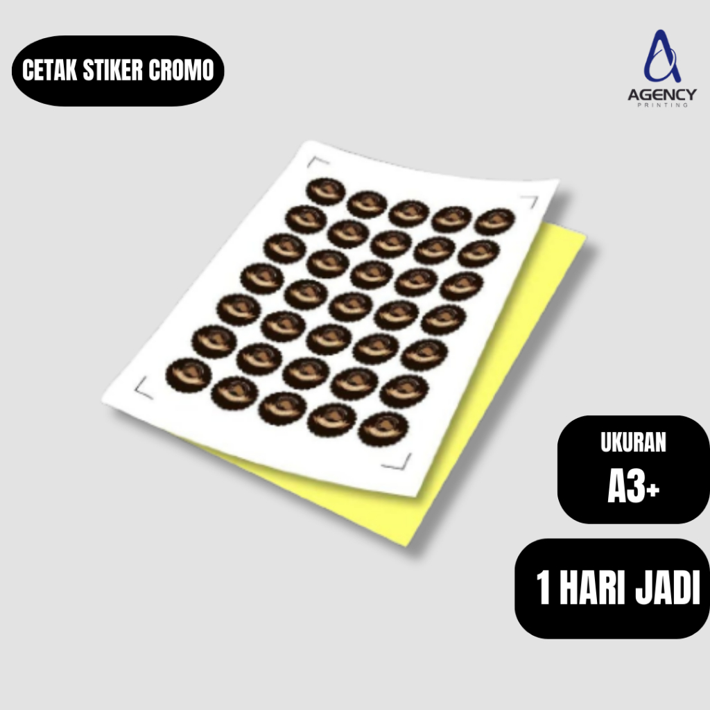 Jual Cetak Stiker Sticker Cromo A3 Label Kemasan Makanan Minuman Free