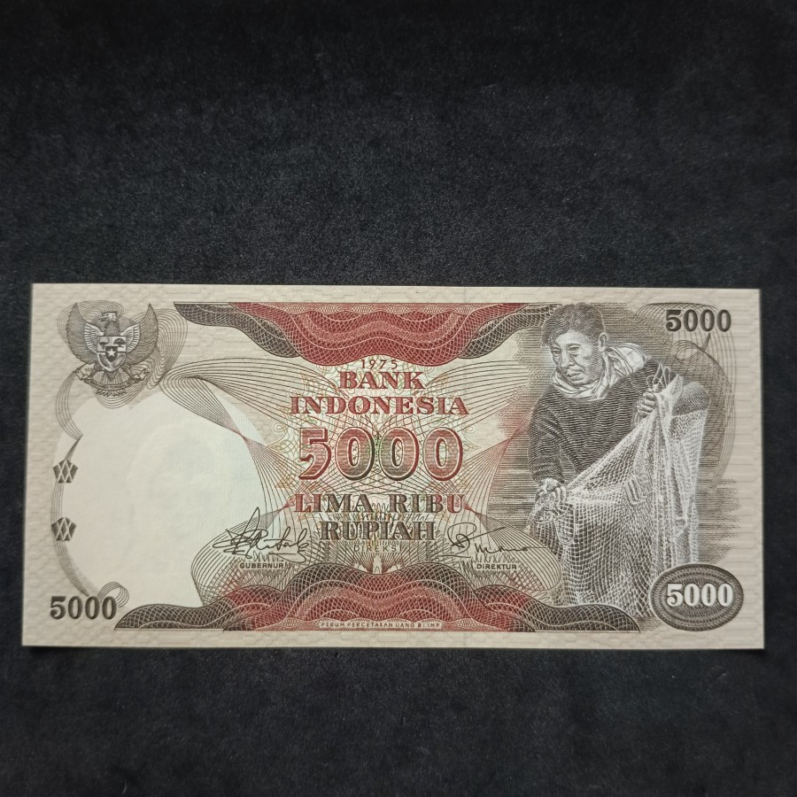 Jual Uang Kuno 5000 Rupiah Penjala 1975 UNC Replacement Seri X LANGKA