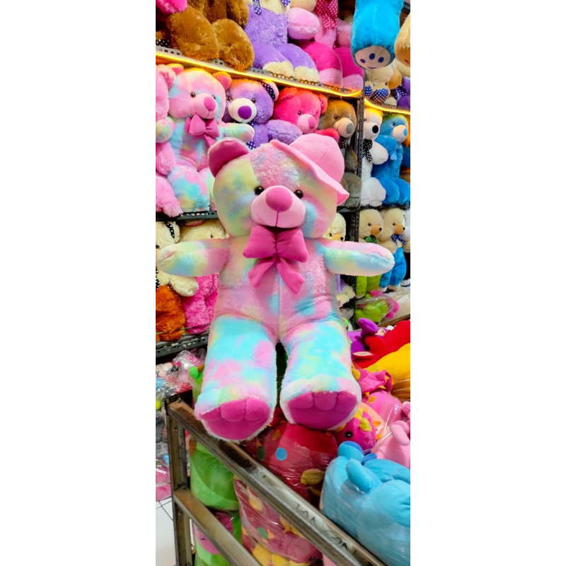 Jual Boneka Beruang Tedy Bear Rainbow Ukuran Jumbo Extra Large Kain