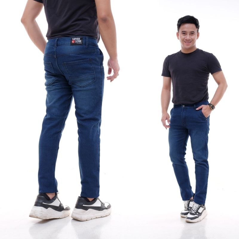 Jual Celana Jeans Pria Panjang Skinny Slim Fit Neverlose Panjang Melar