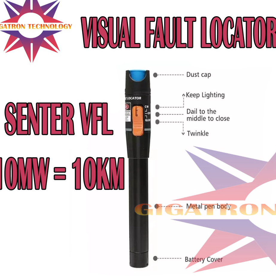 Jual Produk Visual Fault Locator 10mW VFL Laser Senter Fiber Optic