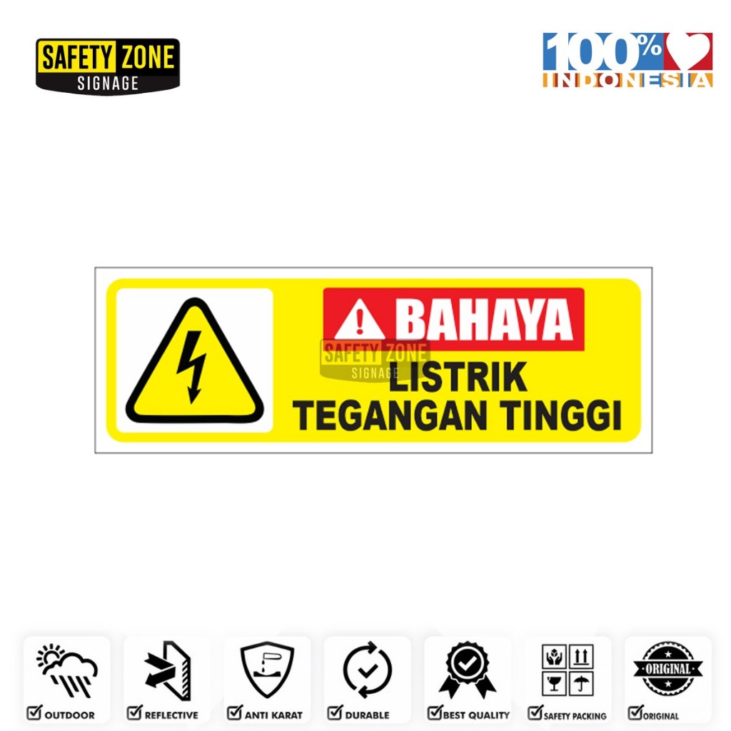 Jual Sign STICKER Bahaya Listrik Tegangan Tinggi Shopee Indonesia