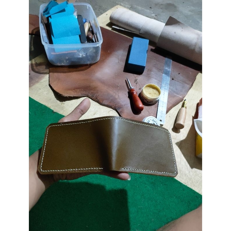 Jual Dompet Pria Kulit Sapi Asli Full Nabati Warna Coklat Kopi