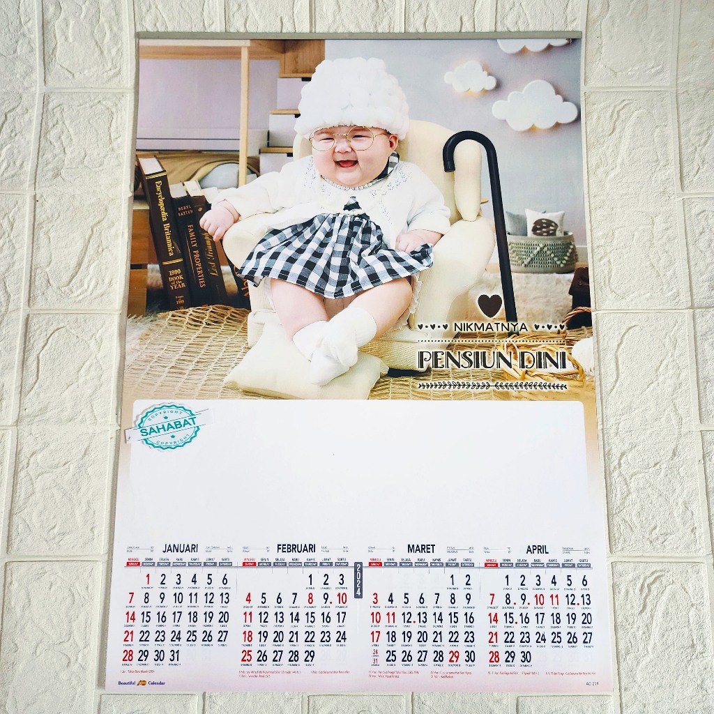 Jual KALENDER DINDING 4 LEMBAR TAHUN 2024 KALENDER DINDING TRIWULAN