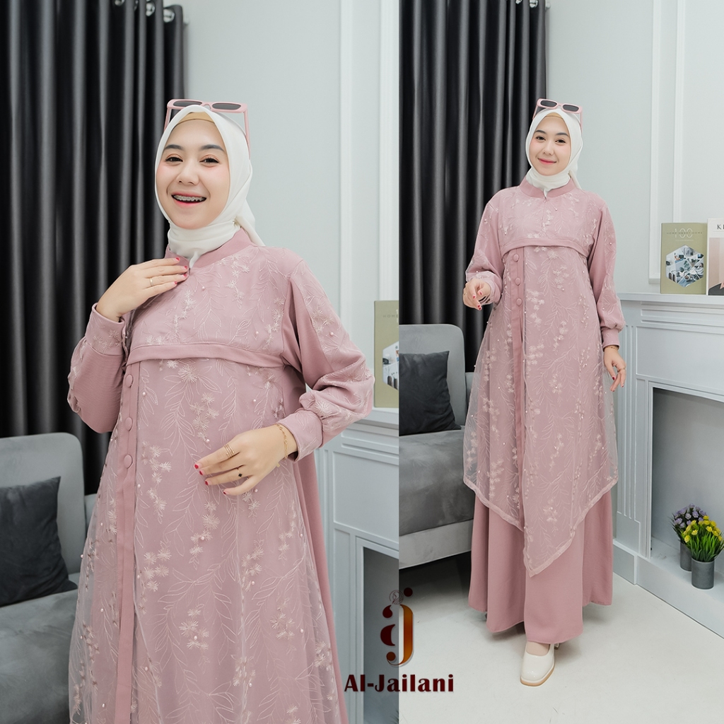 Jual ROSE MAXI DRESS BROKAT TERBARU DRESS BROKAT BUSUI DRESS