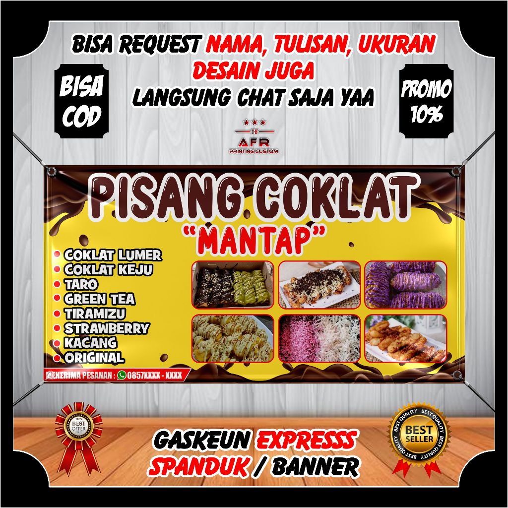 Jual Spanduk Banner Backdrop Pisang Coklat Viral Pisang Lumer Pisang