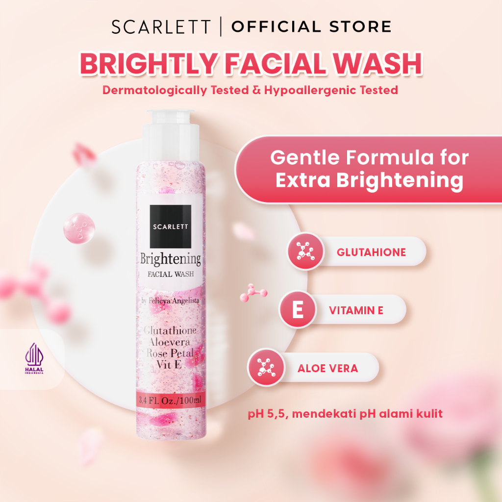 Jual Scarlett Whitening BRIGHTENING Facial Wash Sabun Cuci Muka Clean