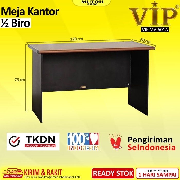 Jual TKDN VIP MV 601A Meja Kantor Kerja 1 2 Biro Tanpa Laci Shopee