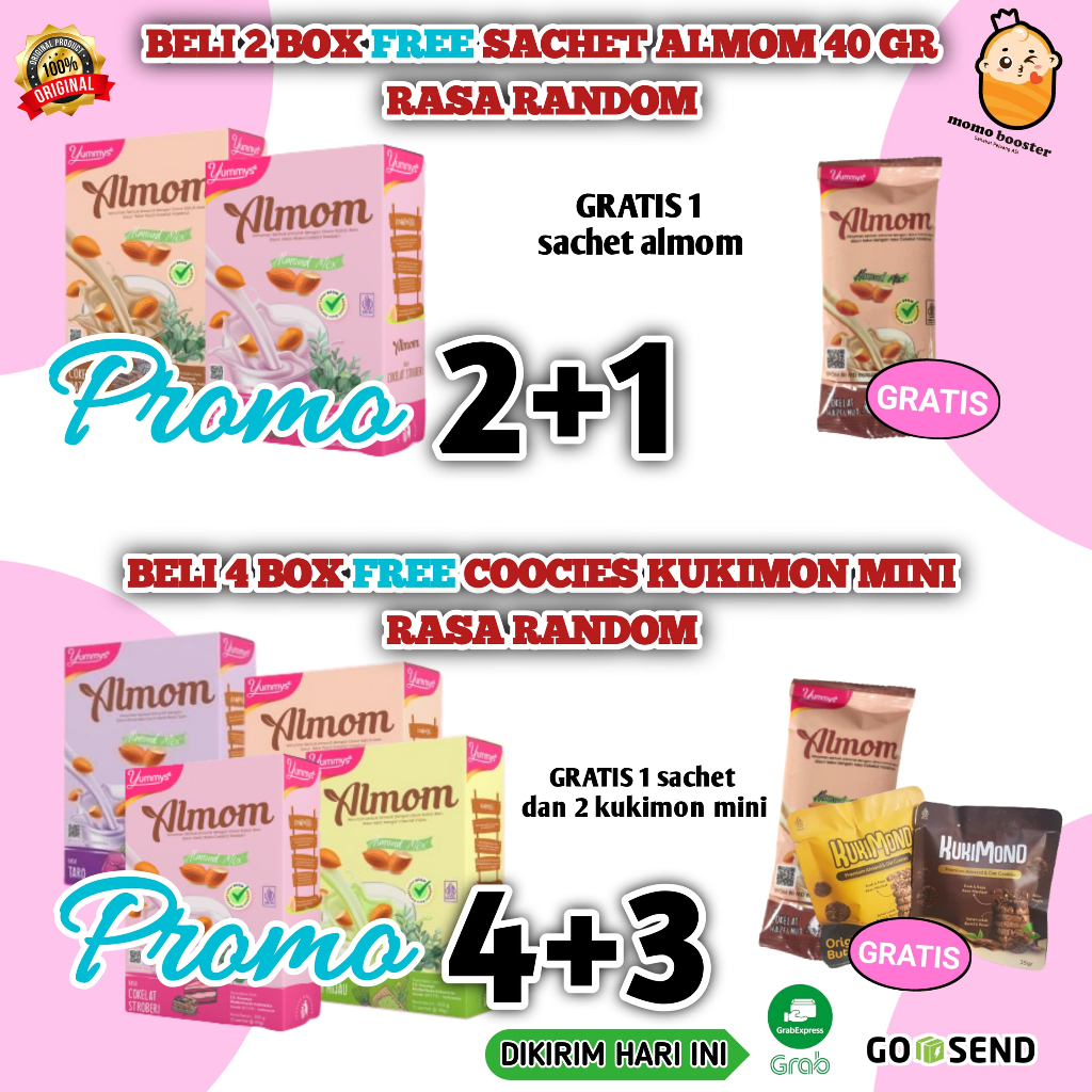 Jual BELI 2 GRATIS 1 ALMOM ALMOND MILK POWDER PREMIUM PELANCAR ASI