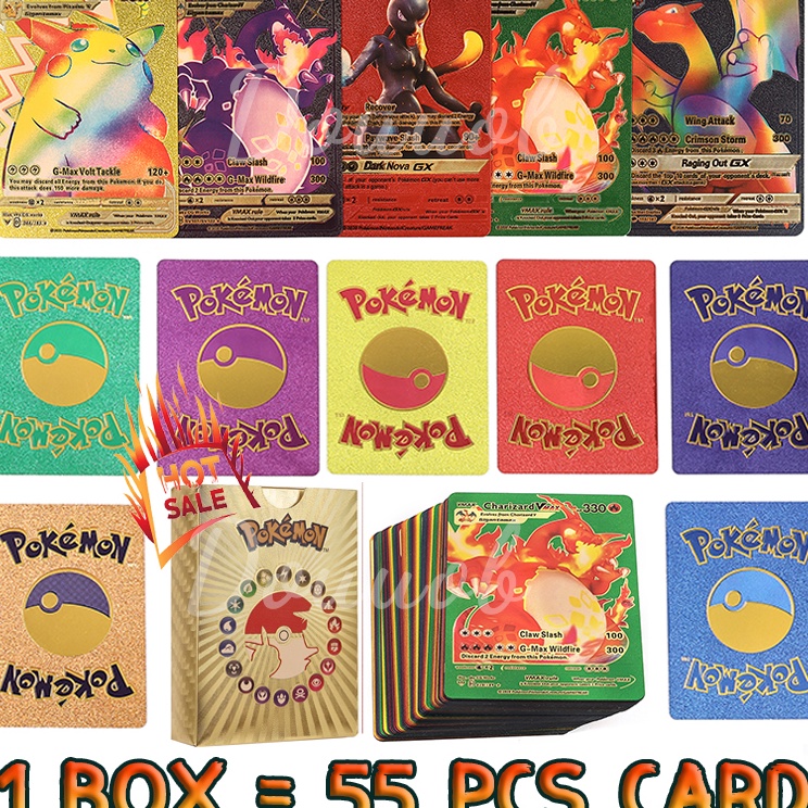 Jual Ready Kartu Pokemon Charizard Box Pcs Metal Emas Pokemon Shiny