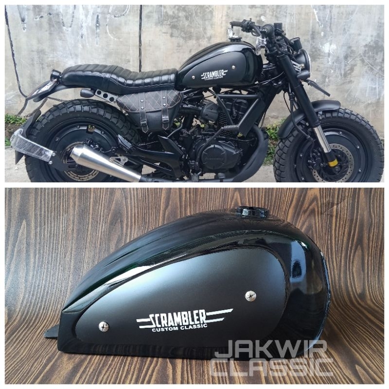 Jual Tangki Cat Cover Scrambler Black Doff Tangki Custom Japstyle