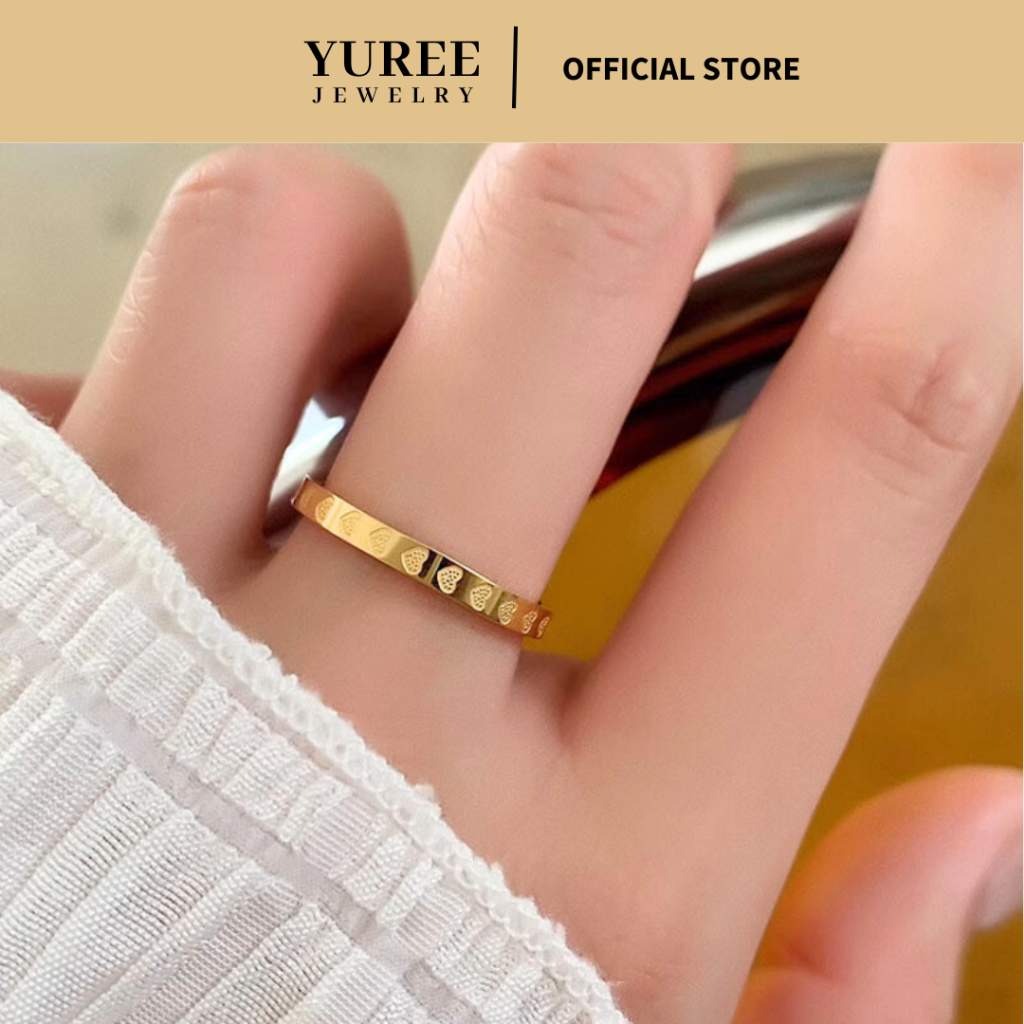 Jual Yuree Lovie Ring Perhiasan Cincin Love Titanium Cinciin Hati