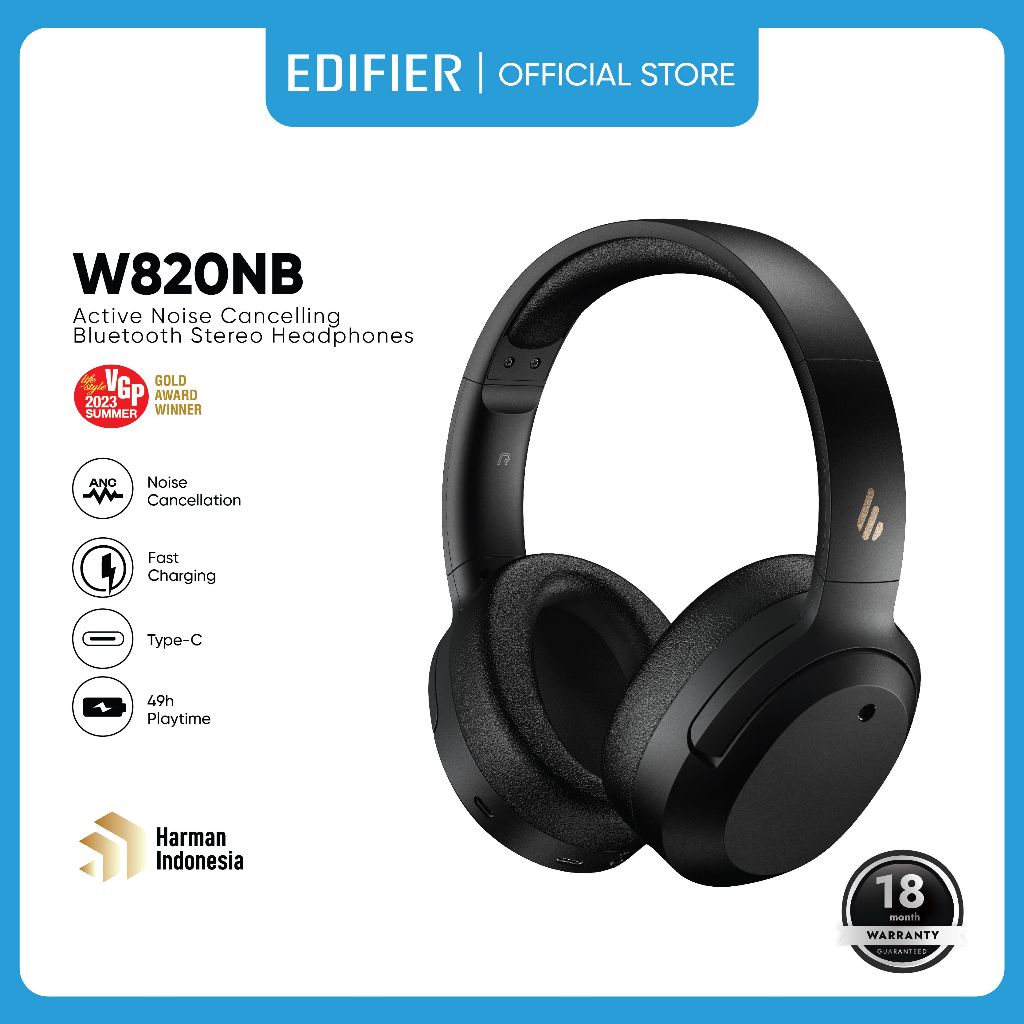 Jual Edifier W820NB Active Noise Cancelling Bluetooth Stereo