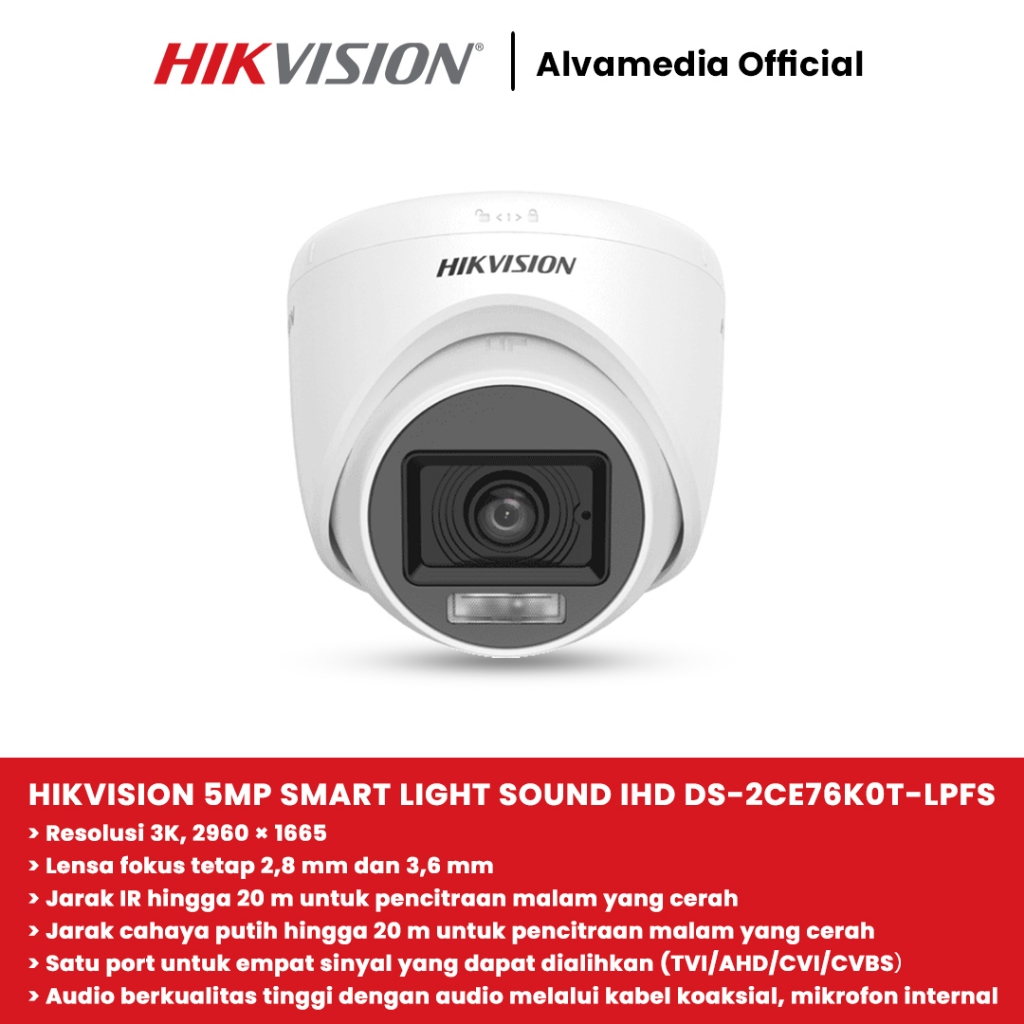 Jual Kamera Cctv Hikvision Mp Indoor Smart Light Sound Ds Ce K T