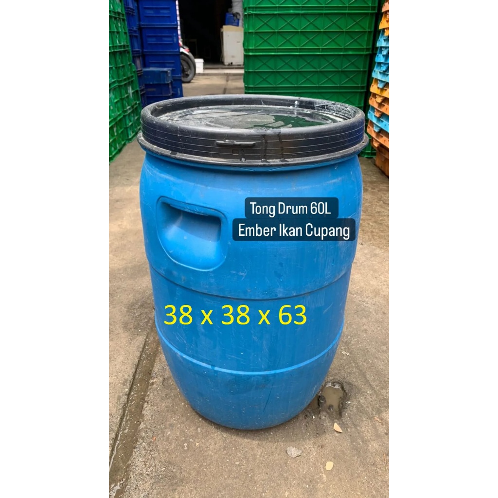 Jual 60L Tempat Sampah Biru Tong Air Biru Tong Komposter Biru TEBAL