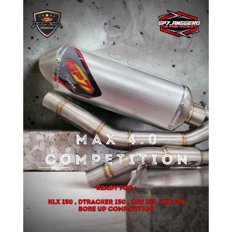 Jual GP7 Racing Muffler MAX 4 0 Bore Up Kompetisi 170cc 200cc Untuk