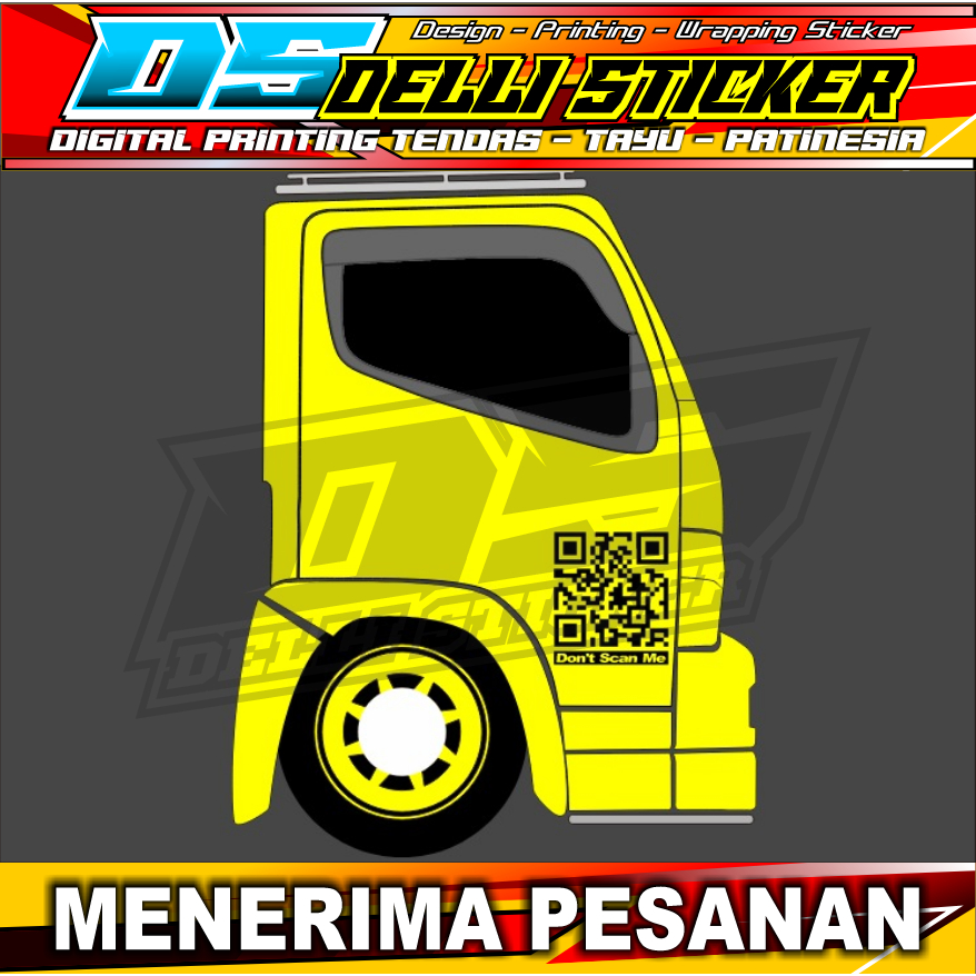 Jual Stiker Variasi Pintu Truk Canter Cutting Nyala Ukuran X Cm