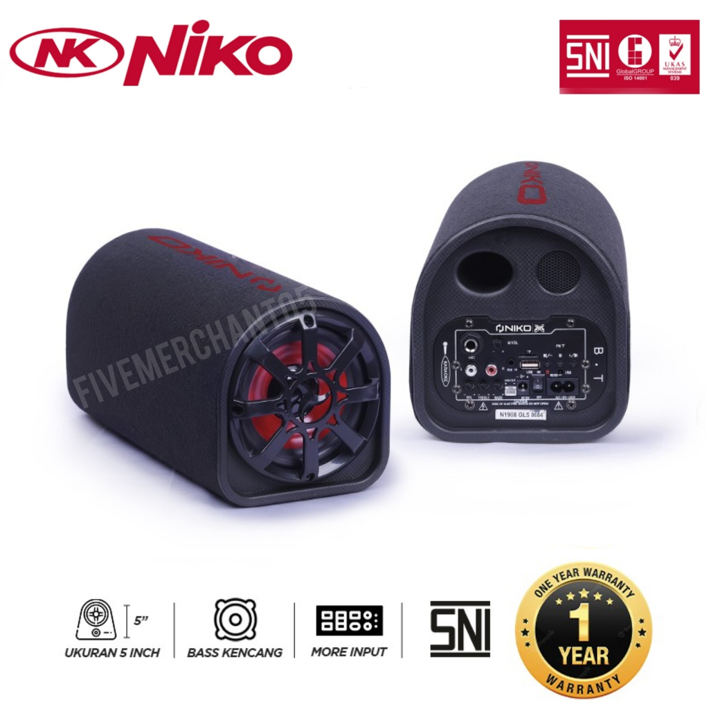 Jual Speaker Portable Niko Gl Subwofer Inch Mobil Tabung Bluetooth