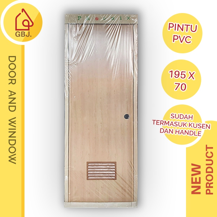 Jual PINTU KAMAR MANDI PVC MOTIF KAYU 95 X 70 HANDLE PINTU KUSEN