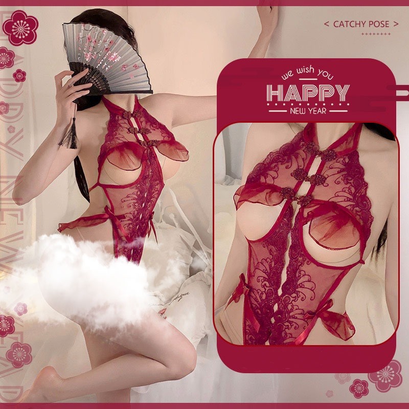 Jual Lingerie Sexy Cosplay Bodysuit Wanitai Jumpsuit Renda Hollow Baju